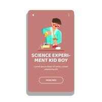 learning science experimen kid boy vector