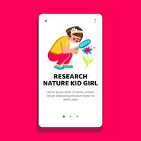 female research nature kid girl vector
