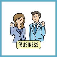 Business partners illustration - Business people in hand drawn style vector