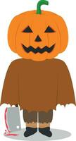 Cartoon illustration of pumpkin costume for Halloween vector