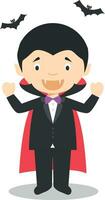 Cartoon illustration of a funny dracula vampire for children vector