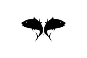 Pair of the Tuna Fish Silhouette, can use for Logo Type, Art Illustration, Pictogram, Website or Graphic Design Element. Vector Illustration