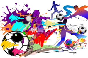 running speed play football and brush strokes style png