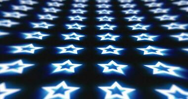 Abstract blue pattern of glowing geometric stars futuristic hi-tech black background photo