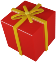 3d modèle de une enveloppé cadeau avec une arc sur transparent Contexte png