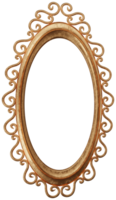 3d Modell- Oval Gold durchbrochen Rahmen auf transparent Hintergrund png