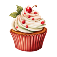 cupcake dessert christmas dessert hand drawn watercolor illustration png