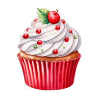 cupcake dessert christmas dessert hand drawn watercolor illustration png