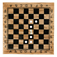 White knight chess piece movement scheme on wooden board watercolor illustration. Hand drawn brown and black desk with for Chess clubs and manuals png