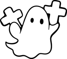 retro geest halloween t-shirt ontwerp. schattig tekenfilm. wijnoogst illustratie png