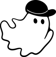 Retro Ghost Halloween t-shirt design. Cute cartoon. vintage  illustration png