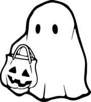 rétro fantôme Halloween T-shirt conception. mignonne dessin animé. ancien illustration png