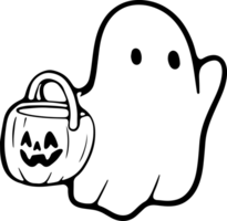 Retro Ghost Halloween t-shirt design. Cute cartoon. vintage  illustration png