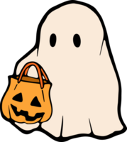 Retro Ghost Halloween t-shirt design. Cute cartoon. vintage  illustration png