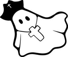 Retro Ghost Halloween t-shirt design. Cute cartoon. vintage  illustration png