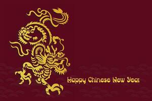 Chinese New Year 2024, the year of the Dragon, vector