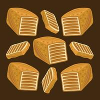 Honey cake bread vector illustration for graphic design and decorative element