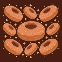 Apple cider donut vector illustration for graphic design and decorative element