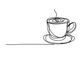 café taza ,línea dibujo estilo, continuo línea Arte , civil ingeniero, vector ilustración