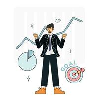 Character Illustrations Mastering the Market vector