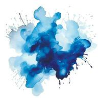 Abstract watercolor blotch of blue color on a white background vector