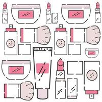 Pattern of make up icons Fashion icon Vector