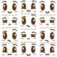 Seamless pattern background with borderless facial expressions Vector