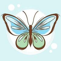 Isolated vibrant colored sketch of a detailed butterfly Vector