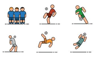 Set of soccer players Sport icon Vector