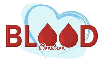 Blood donation horizontal template with text and a pair of blood drops Vector