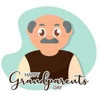 Cute grandpa character Happy grandparents day Vector