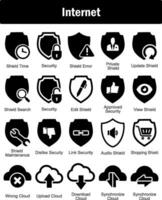 A set of 20 Internet icons as shield time, security, shield error vector