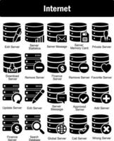 A set of 20 Internet icons as edit server, server statistics, server message vector