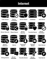 A set of 20 Internet icons as trash server, server prohibited, server shield vector