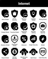 A set of 20 Internet icons as send shield, home security, remove shield vector