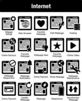 A set of 20 Internet icons as webpage settings, web browser, favorite webpage vector