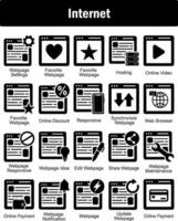 A set of 20 Internet icons as webpage settings, favorite webpage, favorite webpage vector