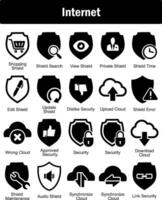 A set of 20 Internet icons as shopping shield, shield search, view shield vector