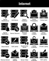 un conjunto de 20 Internet íconos como servidor mantenimiento, editar servidor, buscar base de datos vector