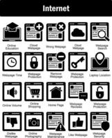 A set of 20 Internet icons as online education, cloud webpage, wrong webpage vector