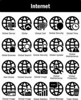A set of 20 Internet icons as global server, globe, global cart vector