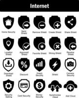 A set of 20 Internet icons as home security, send shield, remove shield vector