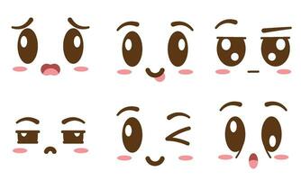 Set of borderless facial expressions Vector