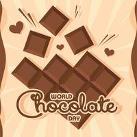 Isolated chocolate bar World chocolate day poster Vector