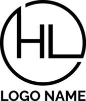HL letter monogram circle logo design vector