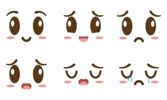 Set of borderless facial expressions Vector