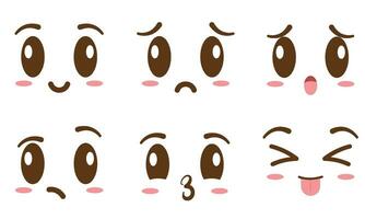 Set of borderless facial expressions Vector