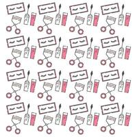 Pattern of make up icons Fashion icon Vector