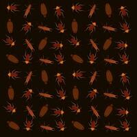 Seamless pattern background with cockroach insect icons Vector