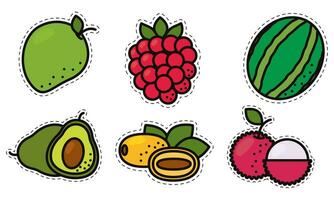 Set of colored fruit icons Vector